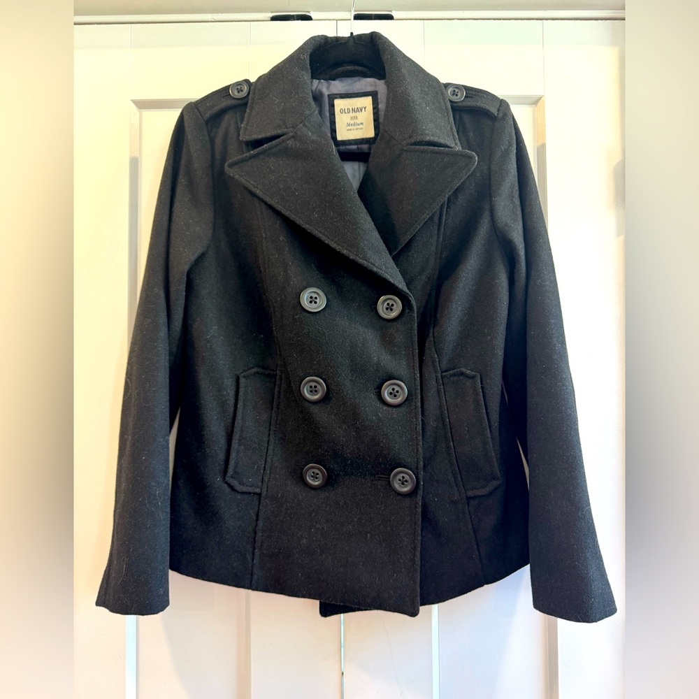Old Navy black peacoat medium